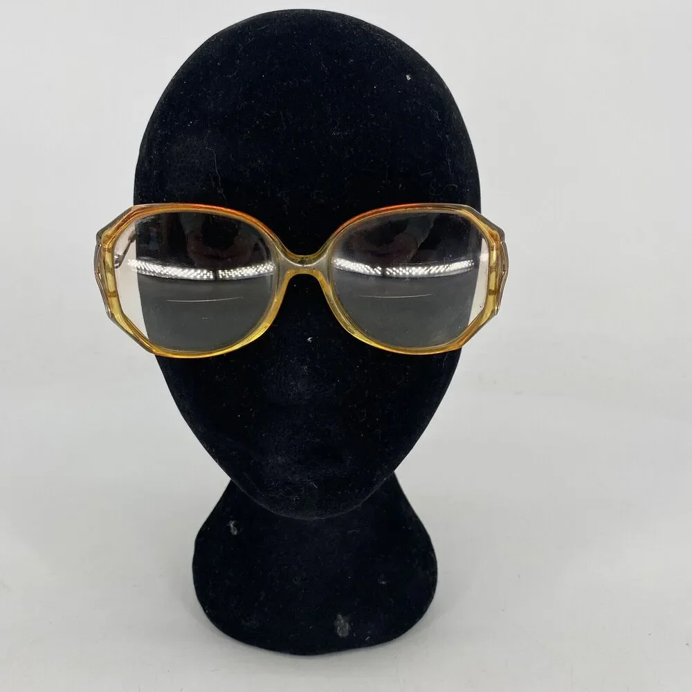 Vintage Metzler Eyeglasses Frames Amber Oversized Square 57/80 482 130 Womens